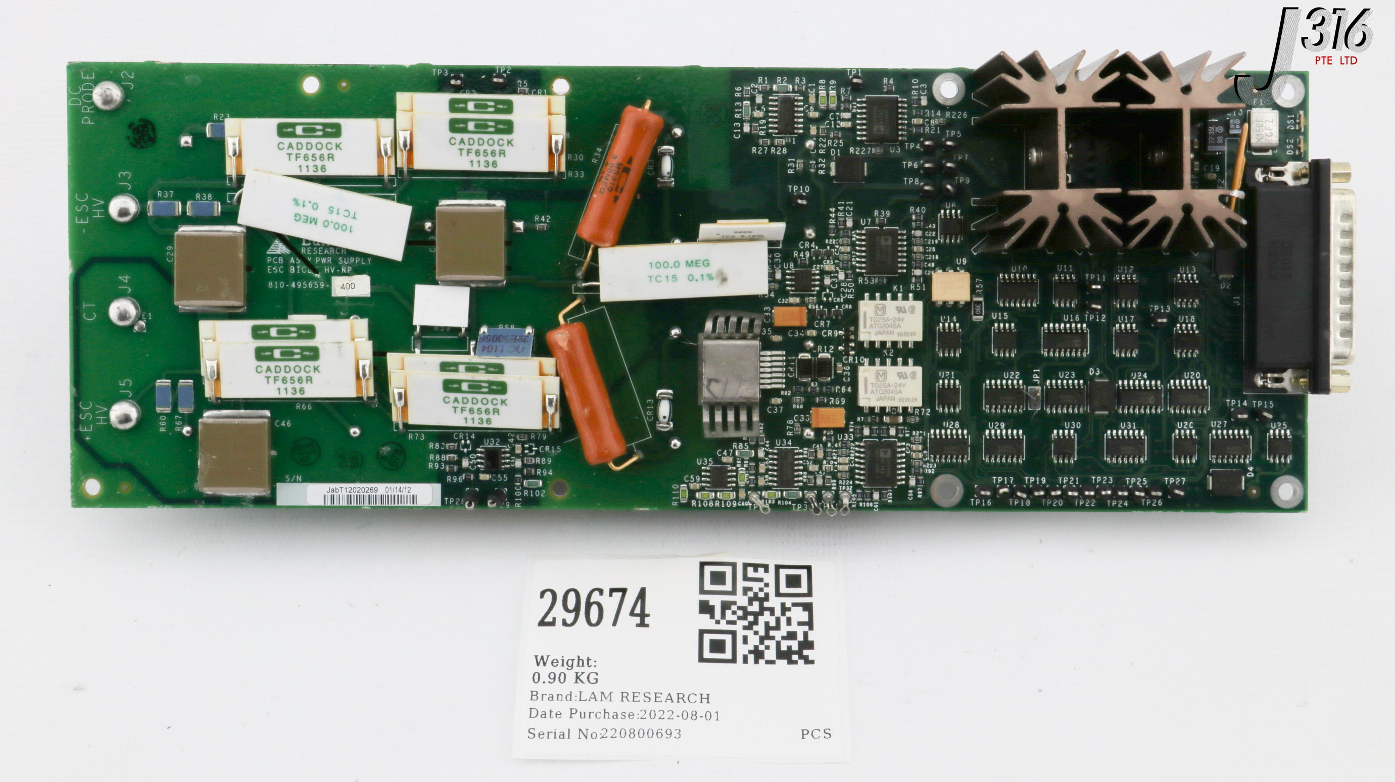 PP-「P」 29674 LAM RESEARCH PCB ASSY, POWER SUPPLY ESC BICEP HV-RP (PARTS